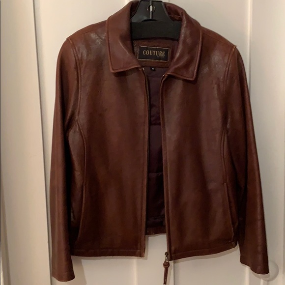 Leather Bomber Style Jacket - Picture 3 of 16